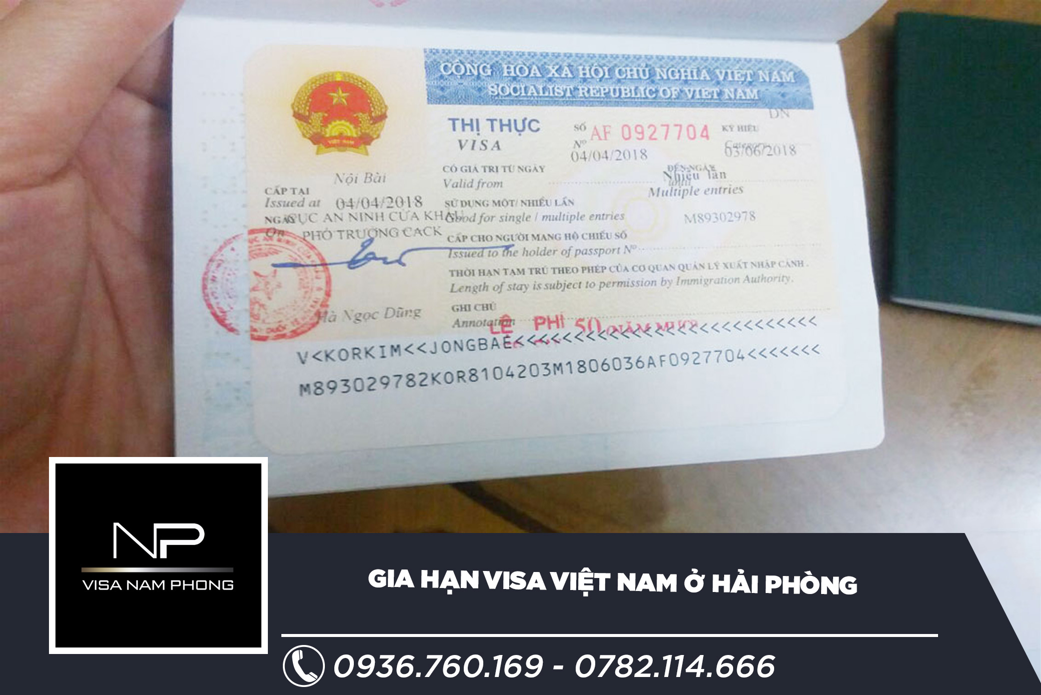 Gia hạn visa Việt Nam ở Hải Phòng