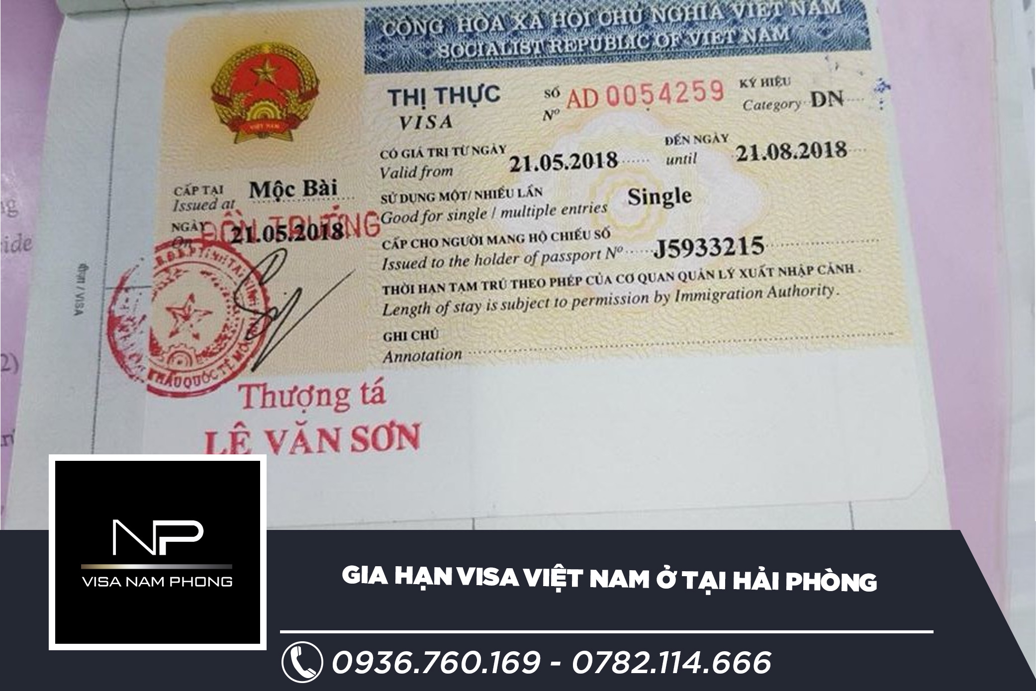 Gia hạn visa Việt Nam ở tại Hải Phòng