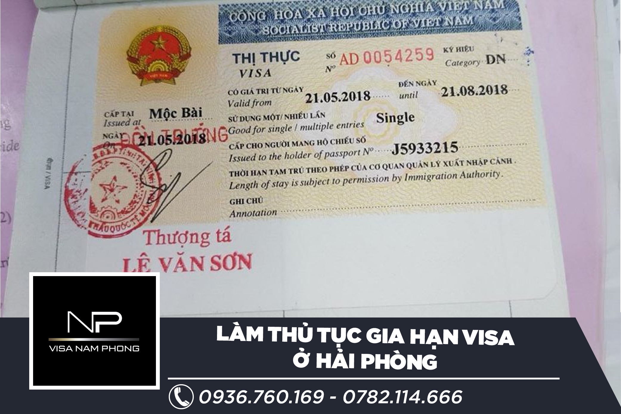Làm thủ tục gia hạn visa ở hải phòng