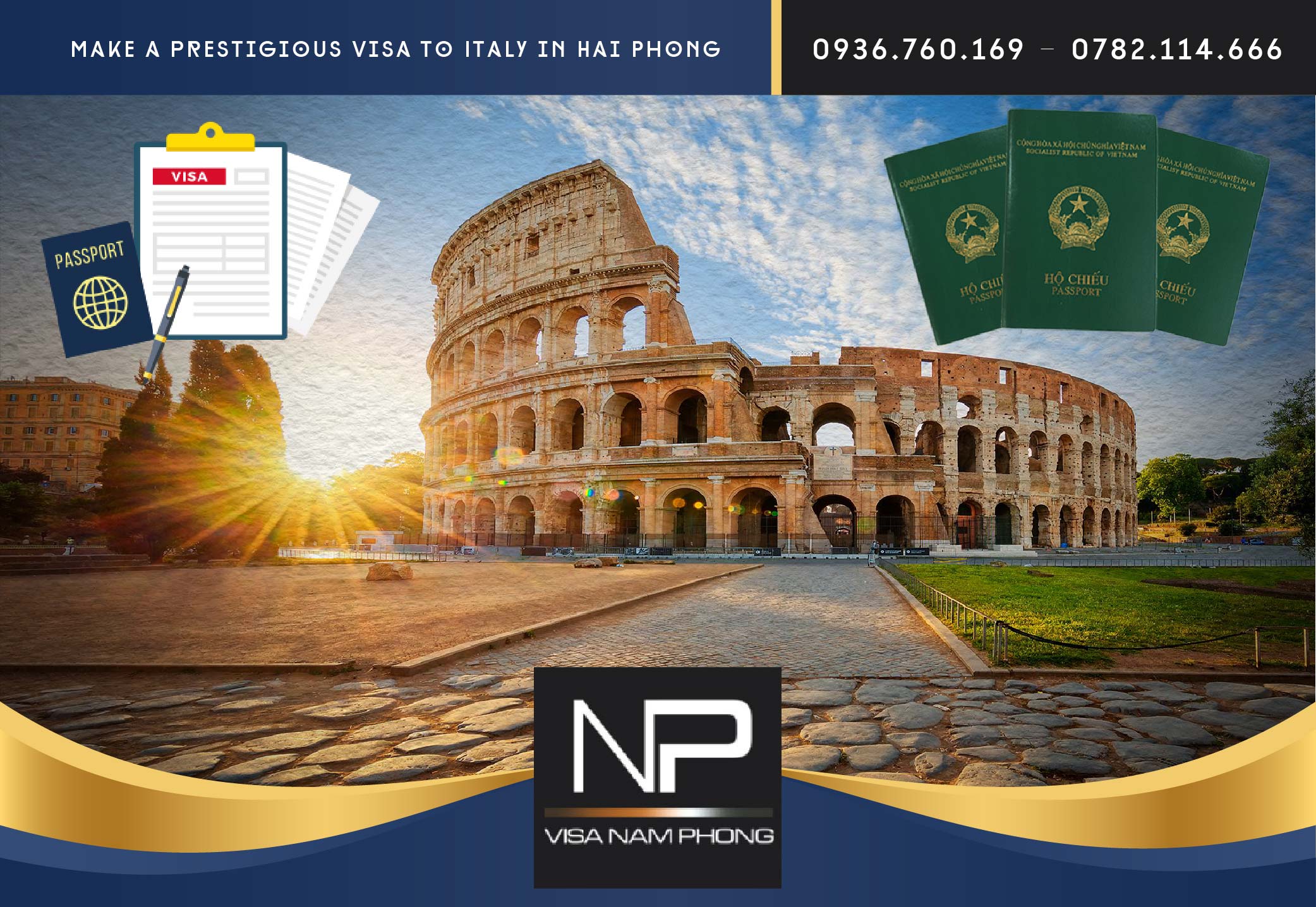 Make a prestigious visa to Italy in Hai Phong